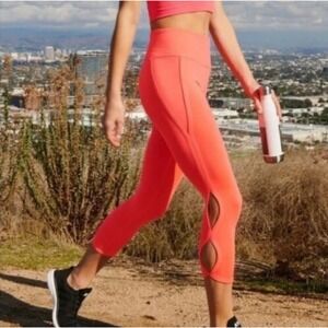NWT Free People FP Movement New Infinity Legging High Waist Crop Vivid Coral M